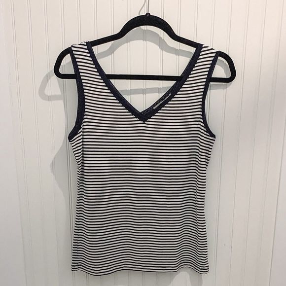 NEW Banana Republic Navy and White Striped Tank - Picture 1 of 5